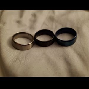 mens wedding band (set of 3)